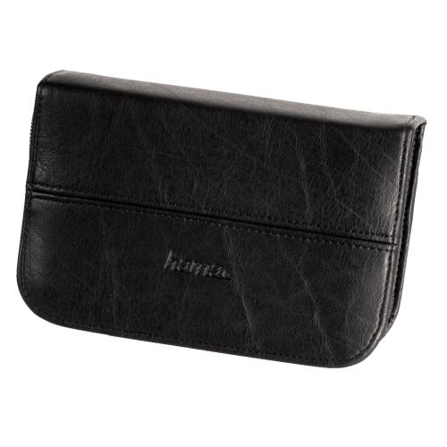 Hama Universal Memory Card Case, Large, Faux Leather, Black, 16.5 x 3 x 11.5 cm Compartment