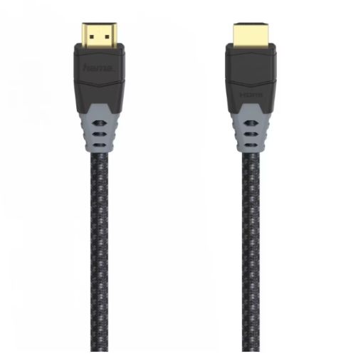 Hama High Speed HDMI Cable, Ultra-HD 8K, Ethernet, Gold-Plated, Fabric, 1.5 Metre