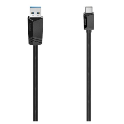 Hama USB-A to USB-C Cable, USB 3.2 Gen1, 0.75 Metre, Black