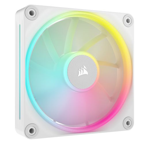 Corsair iCUE LINK LX120 12cm PWM RGB Case Fan, 18 RGB LEDs, Magnetic Dome Bearing, 2400 RPM, White, Single Fan Expansion Kit