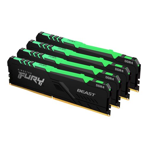 Kingston Fury Beast Rgb 32Gb Kit 4 X 8Gb Ddr4 3200Mhz Pc4-25600 Cl16 Dimm Memory