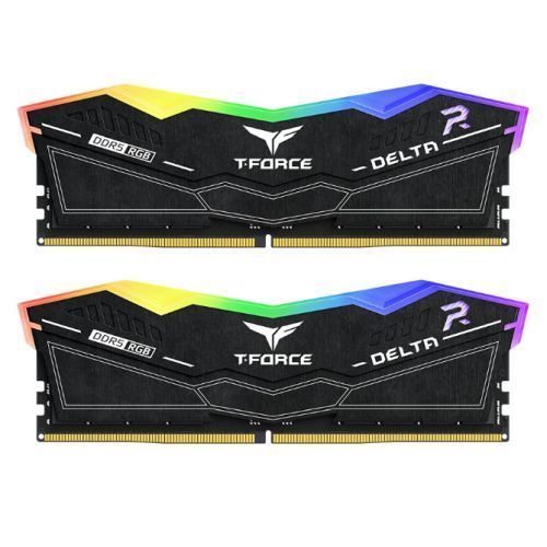 Team T-Force Delta RGB 48GB Kit (2 x 24GB), DDR5, 8000MHz (PC5-6400), CL38, ECC, XMP 3.0, PMIC, DIMM Memory, Black