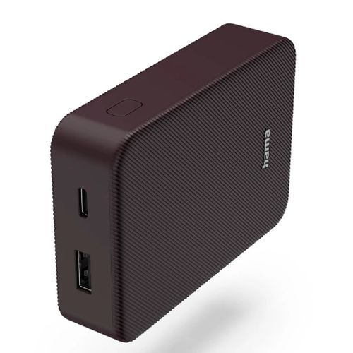 Hama Colour 10 Plum 10000mAh Fast Charge Powerbank, USB-A & USB-C, LED Capacity Indicator