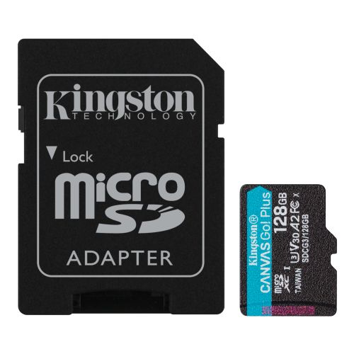 Kingston 128GB Canvas Go! Plus Micro SD Card with SD Adapter, UHS-I Class 10, U3, A2 App Performance, 170MB/s