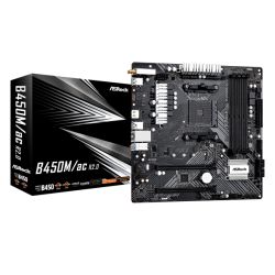 Asrock B450MAC R2.0, AMD B450, AM4, Micro ATX, 4 DDR4, HDMI, GB LAN, AC Wi-Fi, 1x M.2