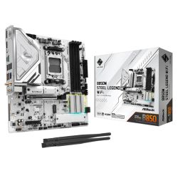 Asrock B850M STEEL LEGEND WIFI, AMD B850, AM5, Micro ATX, 4 DDR5, HDMI, DP, Wi-Fi 7, 2.5G LAN, RGB, 3x M.2