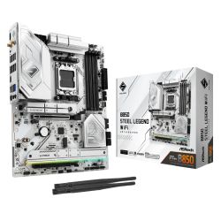 Asrock B850 STEEL LEGEND WIFI, AMD B850, AM5, ATX, 4 DDR5, HDMI, Wi-Fi 7, 2.5G LAN, RGB, 4x M.2