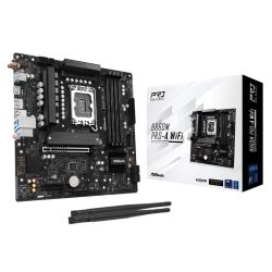 Asrock B860M PRO-A WIFI, Intel B860, 1851, Micro ATX, 4 DDR5, HDMI, DP, Wi-Fi 6E, 2.5G LAN, 3x M.2