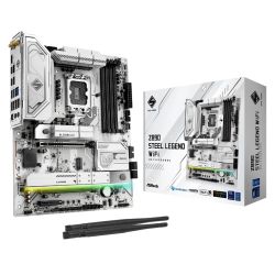 Asrock Z890 STEEL LEGEND WIFI, Intel Z890, 1851, ATX, 4 DDR5, HDMI, 2 TB4, Wi-Fi 7, 2.5G LAN, RGB, 4x M.2