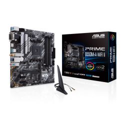 Asus PRIME B550M-A WIFI II, AMD B550, AM4, Micro ATX, 4 DDR4, VGA, DVI, HDMI, Wi-Fi, PCIe4, 2x M.2