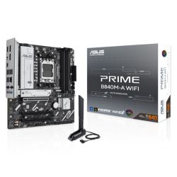 Asus PRIME B840M-A WIFI, AMD B840, AM5, Micro ATX, 4 DDR5, HDMI, 2 DP, Wi-Fi 6E, 2.5G LAN, 3x M.2