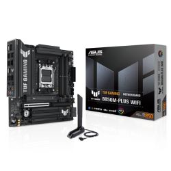 Asus TUF GAMING B850M-PLUS WIFI, AMD B850, AM5, Micro ATX, 4 DDR5, HDMI, DP, Wi-Fi 6E, 2.5G LAN, 3x M.2