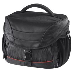 Hama Pittsburgh 150 Camera Bag, Multiple Pockets, Trolley Strap, Rain Protection Hood, Tripod Holders, Black, 24 x 15 x 20 cm Compartment