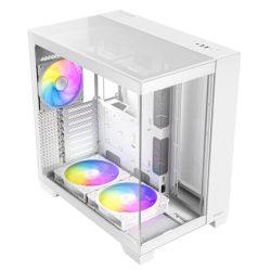 Antec C8 ARGB Gaming Case w Glass Side & Front, E-ATX, 3x ARGB Fans, ARGB PWM Fan Hub, Dual Chamber, Mesh Panels, USB-C, White