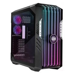 Cooler Master HAF 700 EVO Gaming Case w Glass Side, E-ATX, Multi Chamber, 5x ARGB Fans, ARGB Fan Hub, Front LCD Display, USB-C, Black