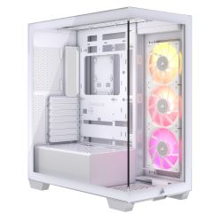 Corsair iCUE LINK 3500X RGB Gaming Case w Glass Side & Front, E-ATX, 3x RGB Fans & iCUE LINK Hub, USB-C, Asus BTF Compatible, White