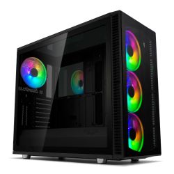Fractal Design Define S2 Vision RGB Gaming Case w Dark Tint Glass Windows, E-ATX, ARGB Strip, 4 ARGB Fans, RGB Controller, Fan Hub, USB-C