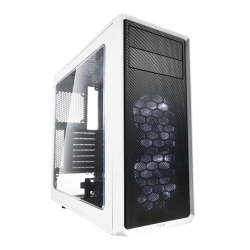 Fractal Design Focus G White Gaming Case w Clear Window, ATX, 2 White LED Fans, Kensington Bracket, Filtered Front, Top & Base Air Intakes