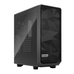 Fractal Design Meshify 2 Compact Grey TG Gaming Case w Light Tint Glass Window, ATX, Angular Mesh Front, 3 Fans, Detachable Front Filter, USB-C