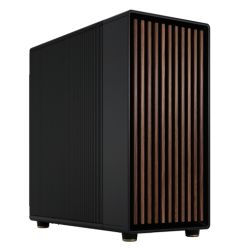 Fractal Design North XL Charcoal Black Black Solid Case, E-ATX, Fine Mesh Side, 3 PWM Fans, USB-C, Walnut Front