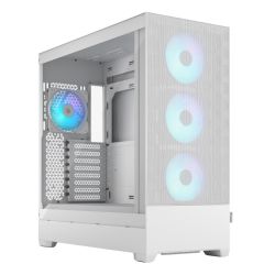Fractal Design Pop XL Air RGB White TG Gaming Case w Clear Glass Window, E-ATX, Hexagonal Mesh Front, 4 RGB Fans & RGB Controller