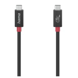 Hama USB4 Gen3 40Gbps Type-C Male to Male 240W EPR Cable, 5 AMP,  Power Delivery, High-Speed Data Transfer, 1 Metre, Black