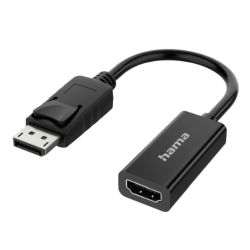 Hama DisplayPort Male to HDMI Female Converter, Ultra-HD 4K, Black, *Eco-Friendly Packaging*