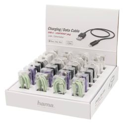 Hama_ChargingData_USB-A_to_Lightning_Cable_x28_Multipack_480Mbps_0.75_Metre_Various_Colours_Display_Case