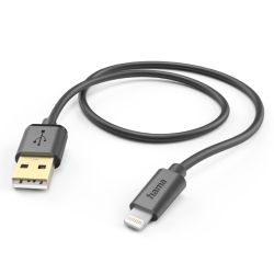 Hama ChargingData USB-A to Lightning Cable, 480Mbps, 1.5 Metre, Black