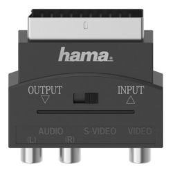 Hama Video Adapter - Scart Male to S-VHS Socket  3x RCA Sockets, INOUT Switch