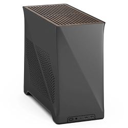 Fractal Design Era 2 ITX Charcoal Grey Compact Case w Walnut Top, Mini ITX, Requires SFXSFX-L PSU, 2 Fans, 3-Slot GPU & 280mm Radiator Support, USB-C