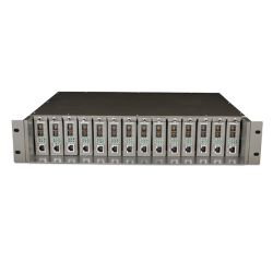 TP-LINK MC1400 14-Slot Rackmount Chassis, 14 Bays for up to 14 Media Converters, Hot-Swappable, 2 Fans