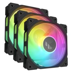 Asus TUF Gaming TR120 ARGB 12cm PWM Case Fans 3 Pack, Hydraulic  Bearing, 28mm Frame, Double-layer LED Matrix Design, 2000 RPM, Black