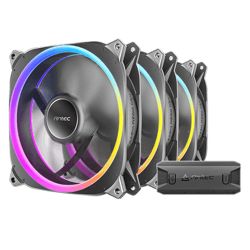 Antec Neo Prizm T3 120 ARGB PWM 12cm Case Fans 3-Pack, 30mm Thick, ARGB & PWM Fan Controller, Hydro Bearing, 600-2000 RPM, Black