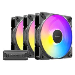 Antec Tranquil 120 ARGB PWM 12cm Case Fans 3-Pack, ARGB & PWM Fan Controller, Fluid Dynamic Bearing, 400-2000 RPM, Black