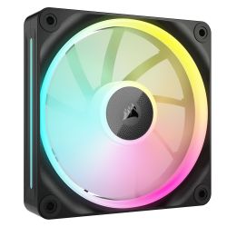 Corsair iCUE LINK LX120 12cm PWM RGB Case Fan, 18 RGB LEDs, Magnetic Dome Bearing, 2400 RPM, Black, Single Fan Expansion Kit