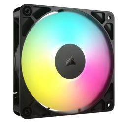 Corsair RS120 ARGB PWM 12cm Case Fan, Magnetic Dome Bearing, Daisy-Chain 4-Pin, 2100 RPM, AirGuide Tech, Black