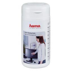 Hama_Moist_Screen_Cleaning_Cloths_Fleece_x100_in_Dispenser_Tub