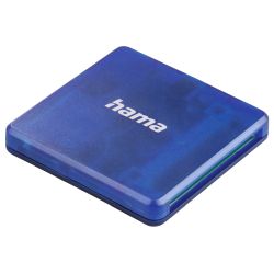 Hama External USB 2.0 Multi-Card Reader, SDmicroSDCF, Blue, USB Powered