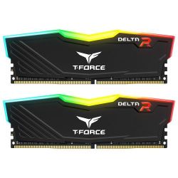 Team T-Force Delta RGB 16GB Kit 2 x 8GB, DDR4, 3600MHz PC4-28800, CL18, XMP 2.0, DIMM Memory, Black