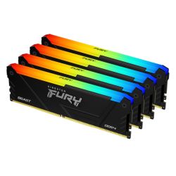 Kingston Fury Beast RGB 32GB Kit 4 x 8GB, DDR4, 3200MHz PC4-25600, CL16, XMP, DIMM Memory