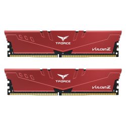 Team T-Force Vulcan Z 32GB Kit 2 x 16GB, DDR4, 3600MHz PC4-28800, CL18, XMP 2.0, DIMM Memory, Red