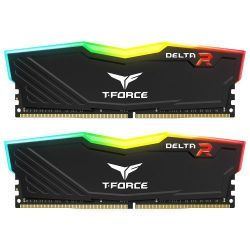 Team T-Force Delta RGB 64GB Kit 2 x 32GB, DDR4, 3600MHz PC4-28800, CL18, XMP 2.0, DIMM Memory, Black