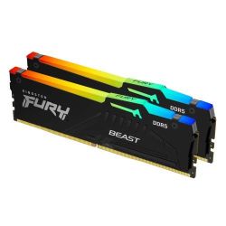 Kingston Fury Beast RGB 32GB Kit 2 x 16GB, DDR5, 6000MHz PC5-48000, CL36, 1.35V, ECC, PMIC, AMD EXPO, DIMM Memory