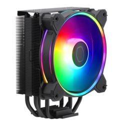 Cooler Master Hyper 212 Halo ARGB Heatsink & Fan, IntelAMD, 4 Heat Pipes, Rifle Bearing Fan, Compact 154mm Height, Black