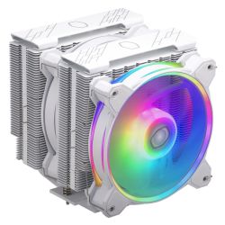 Cooler Master Hyper 622 Halo ARGB Dual Tower Heatsink & Fans, IntelAMD, 6 Heat Pipes, 2x ARGB Fans, 157mm High, White