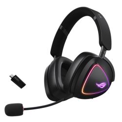 Asus ROG DELTA II Tri-Mode Wireless Gaming Headset, 2.4GHzBtooth3.5mm Jack, 50mm Titanium Drivers, DualFlow Audio, 110-Hour Battery, RGB