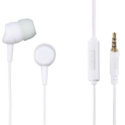 Hama Kooky In-Ear Earset, 3.5mm Jack, Inline Microphone, Answer Button, Cable Kink Protection, White