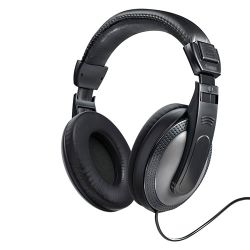 Hama ShellTV Headphones, 3.5mm Jack 6.35mm Adapter, 40mm Drivers, 6m Cable, Padded Headband, BlackDark Grey