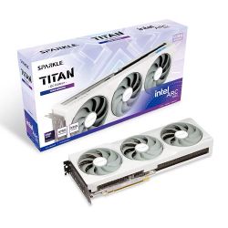 Sparkle Intel Arc B580 TITAN Luna OC, 12GB DDR6, HDMI, 3 DP, 2740MHz Clock, Blue Breathing Light, Overclocked, White